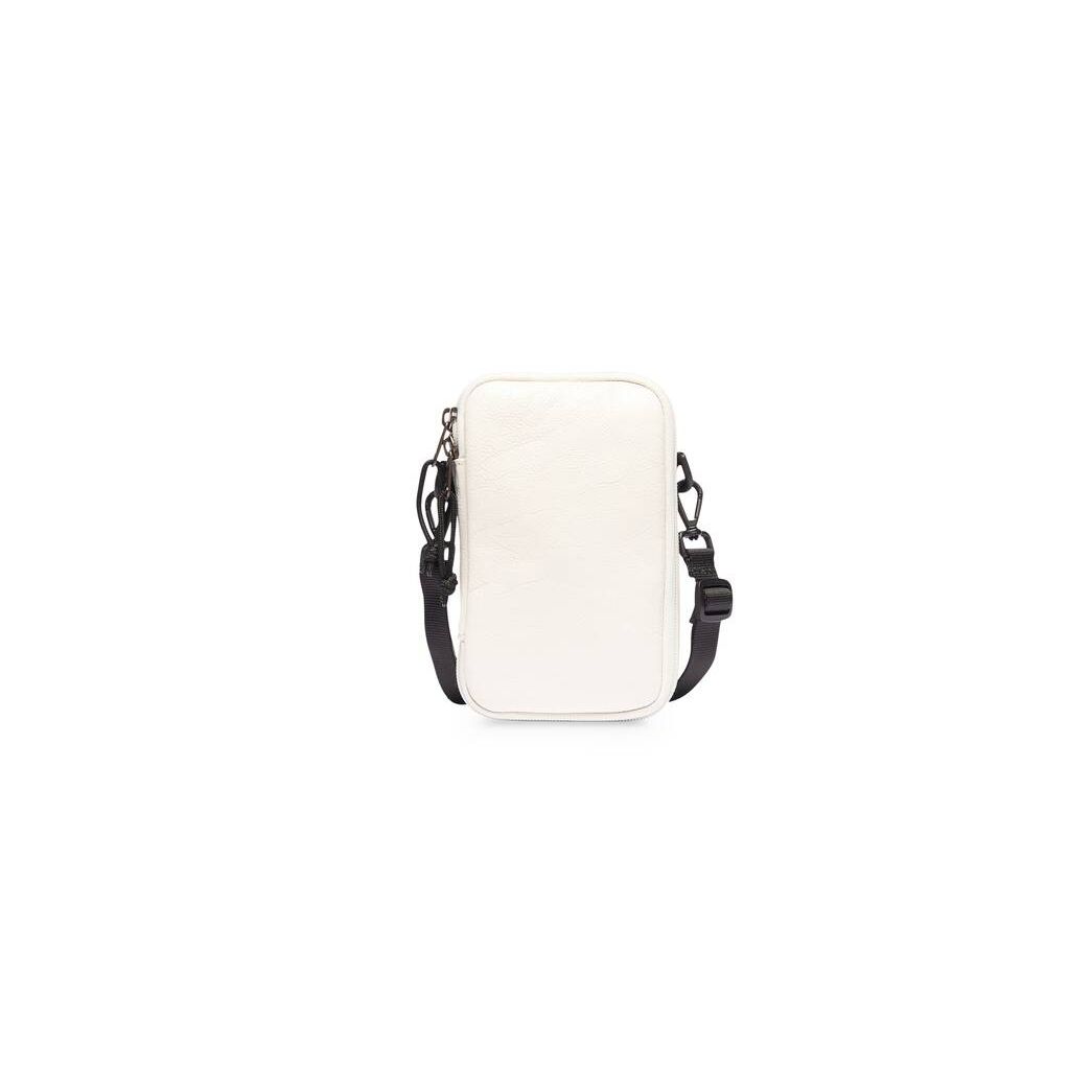 Men's Balenciaga Explorer Pouch Crossbody Bags White | 3145OZJEU