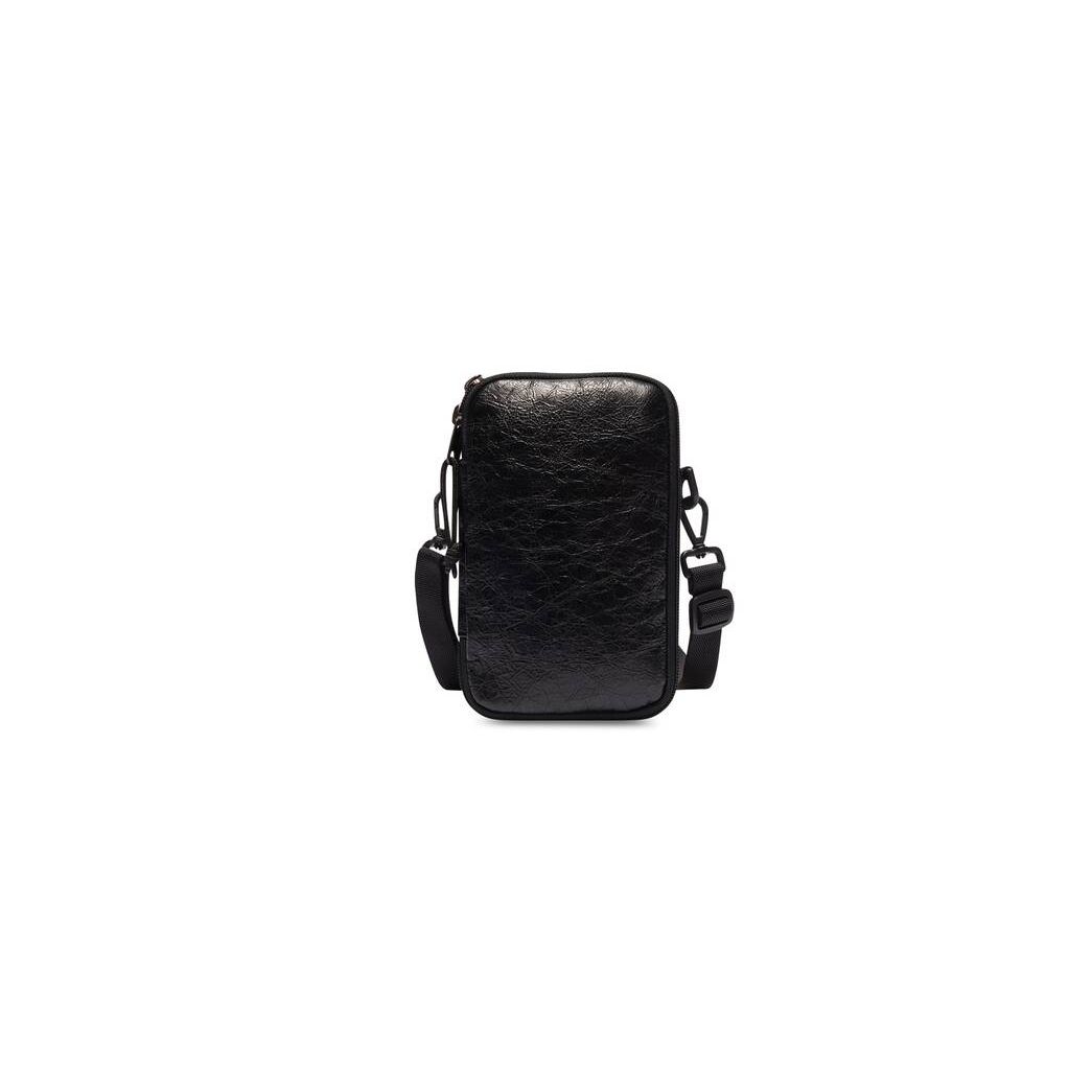 Men's Balenciaga Explorer Pouch Crossbody Bags Black | 4057NOXMW