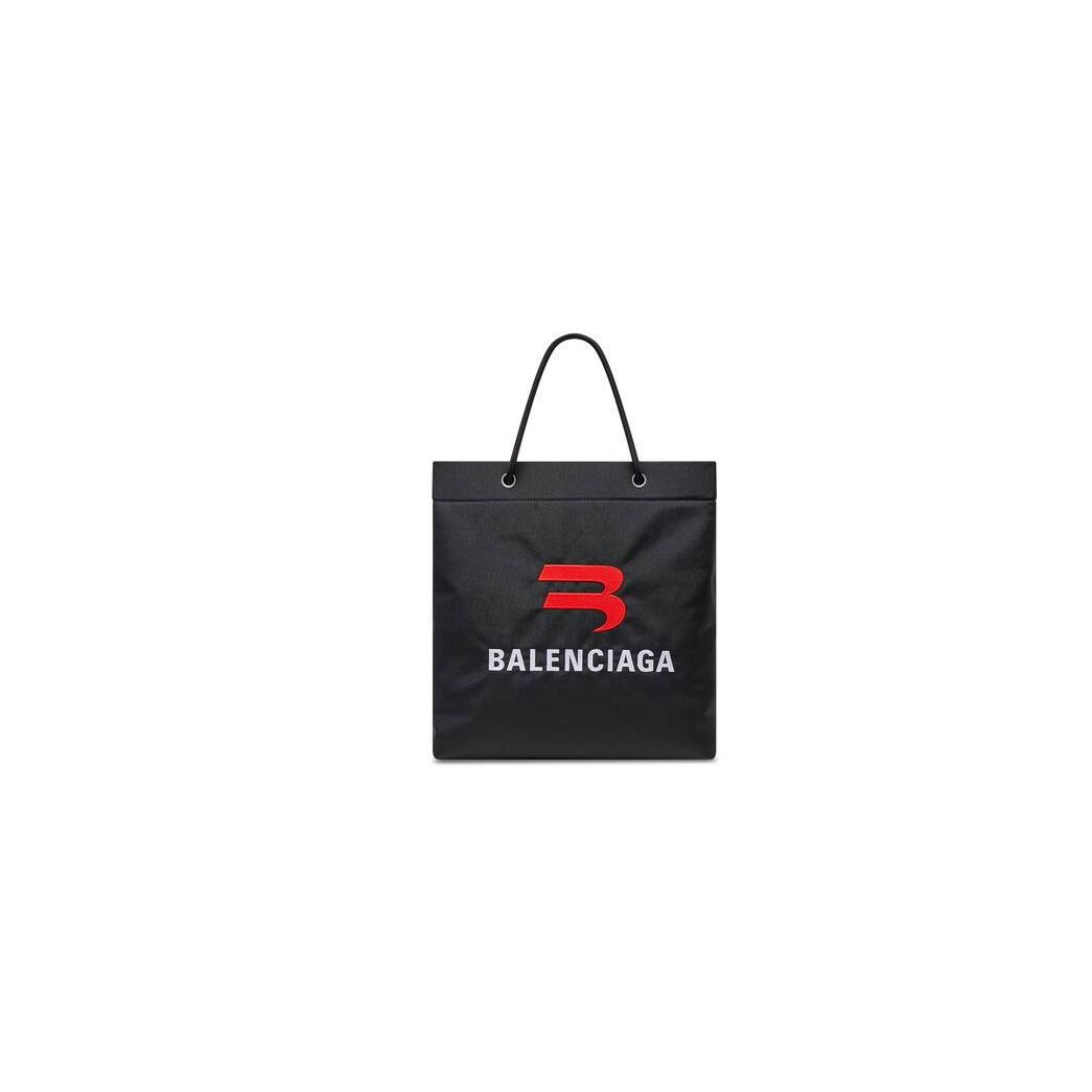 Men's Balenciaga Explorer Small Embroidered Tote Bags Black | 1356RBNYU