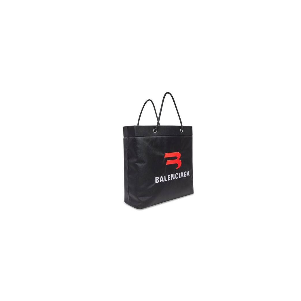 Men's Balenciaga Explorer Small Embroidered Tote Bags Black | 1356RBNYU