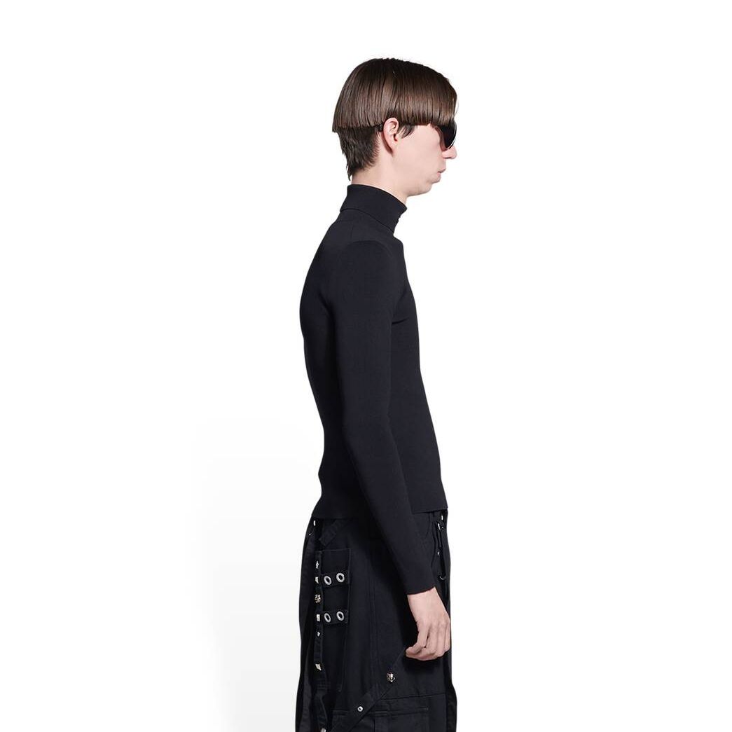 Men's Balenciaga Fitted Turtleneck Knitwear Black | 1683PUVQO