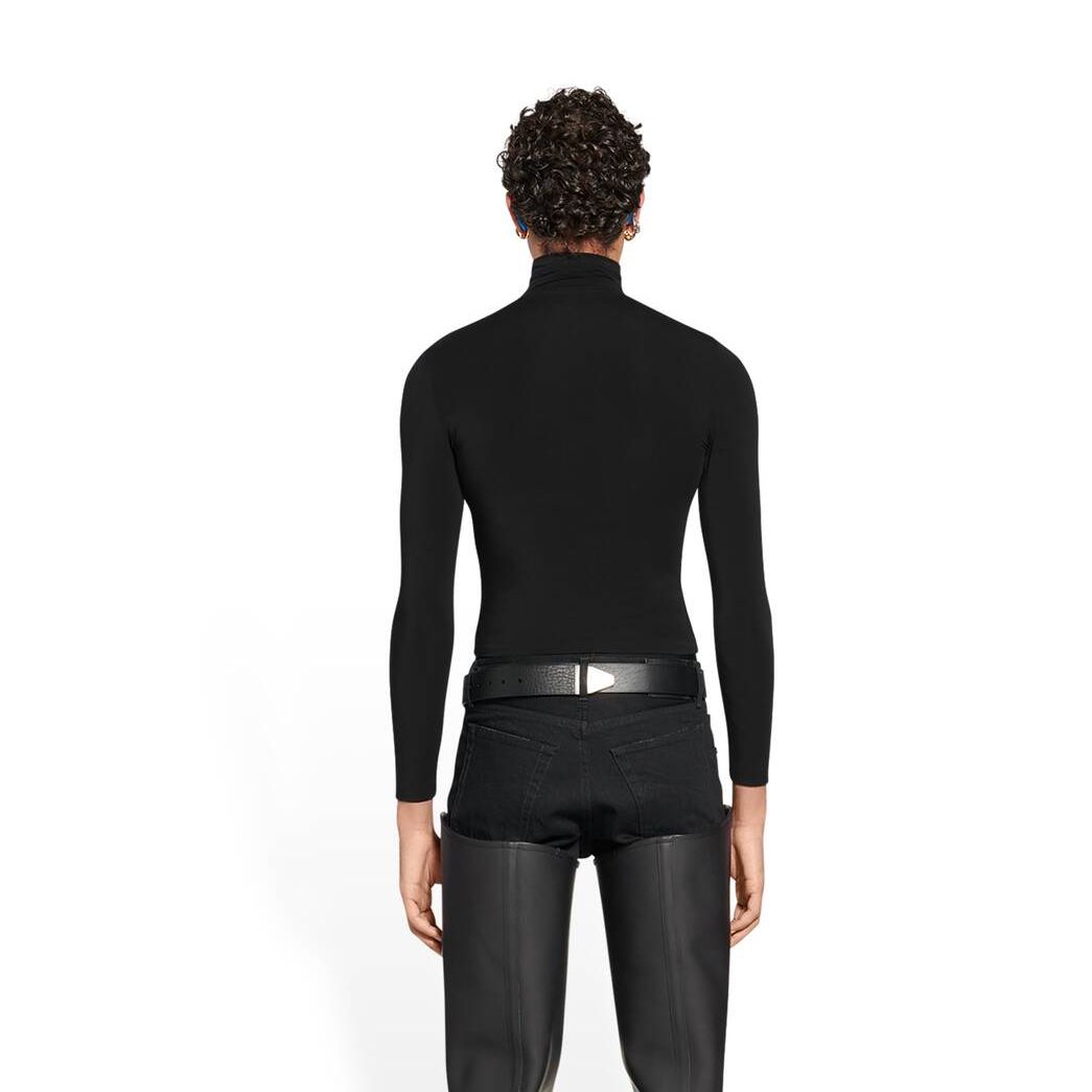 Men's Balenciaga Fitted Turtleneck Knitwear Black | 7350YLSDW