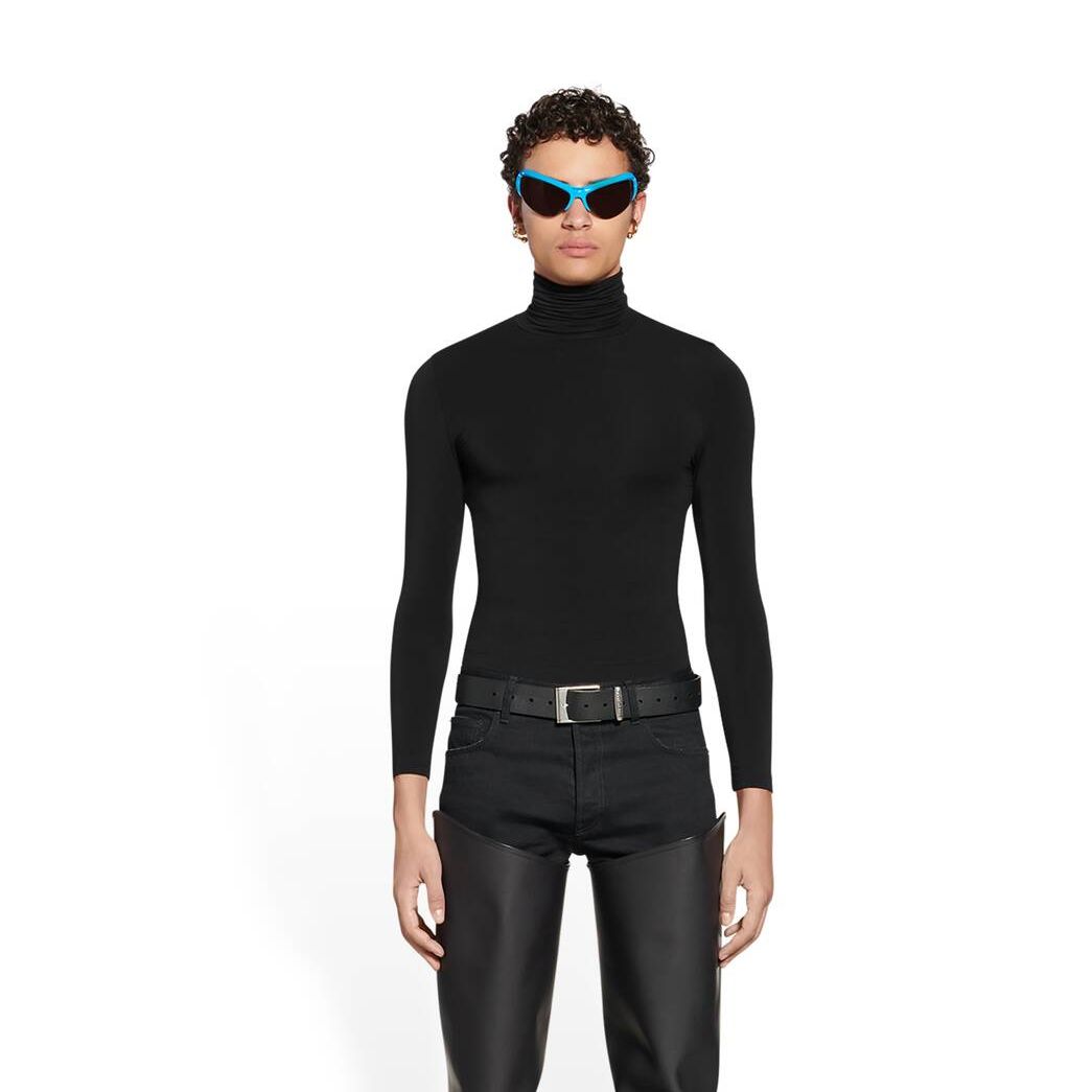 Men's Balenciaga Fitted Turtleneck Knitwear Black | 7350YLSDW