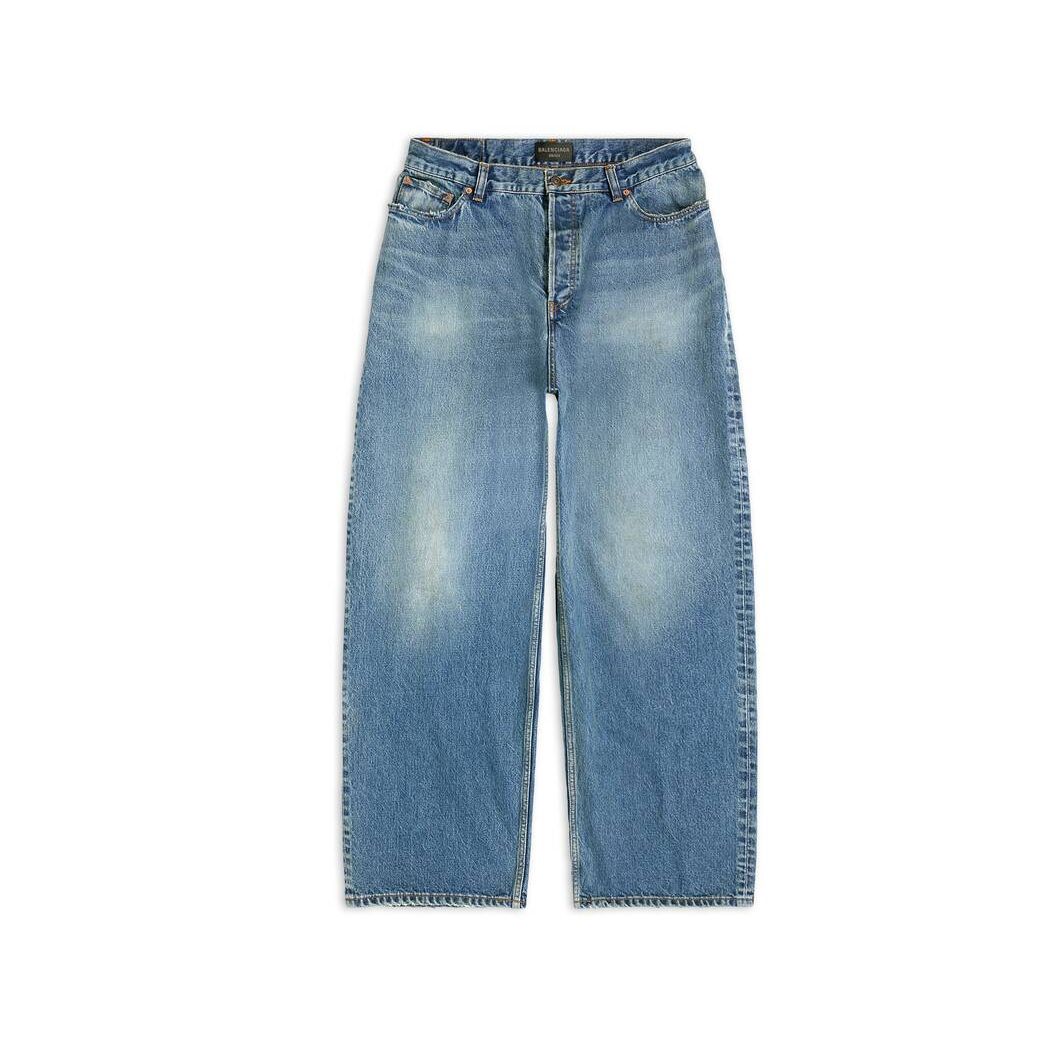 Men's Balenciaga Large Baggy Jeans Pants Blue | 1702POXKM