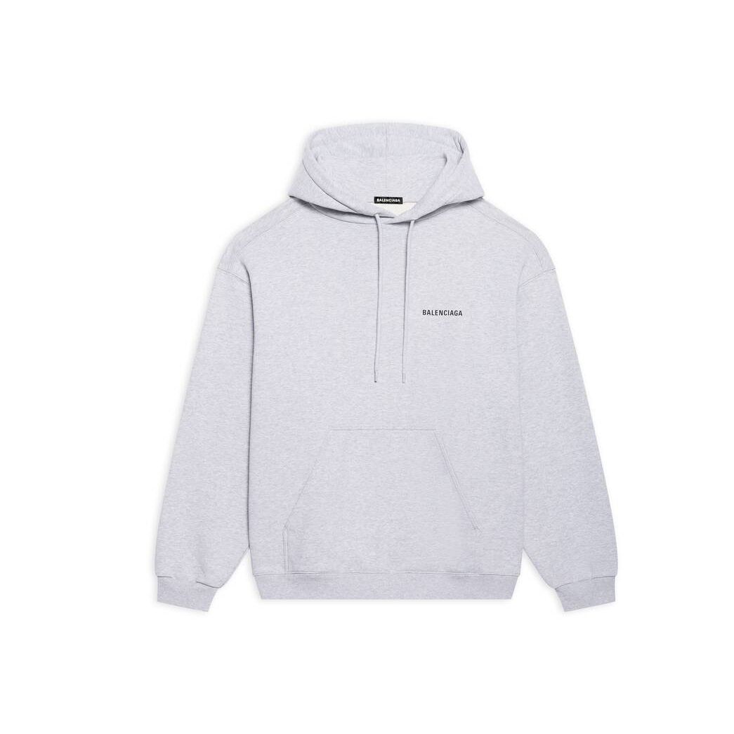 Men's Balenciaga Logo Medium Fit Hoodie Grey / Black | 6231OLIKJ