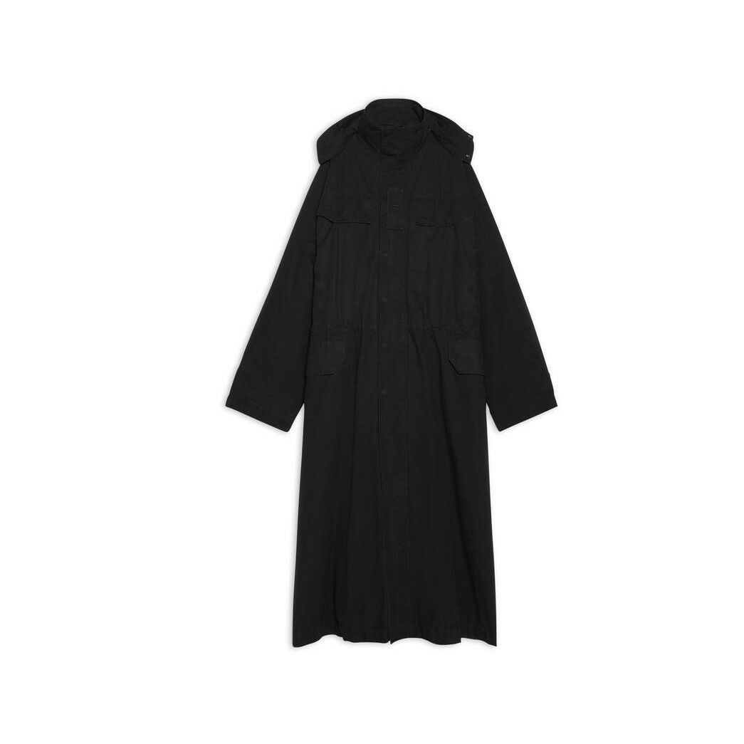 Men's Balenciaga Maxi Evening Parka Jackets Black | 6432SMBQR