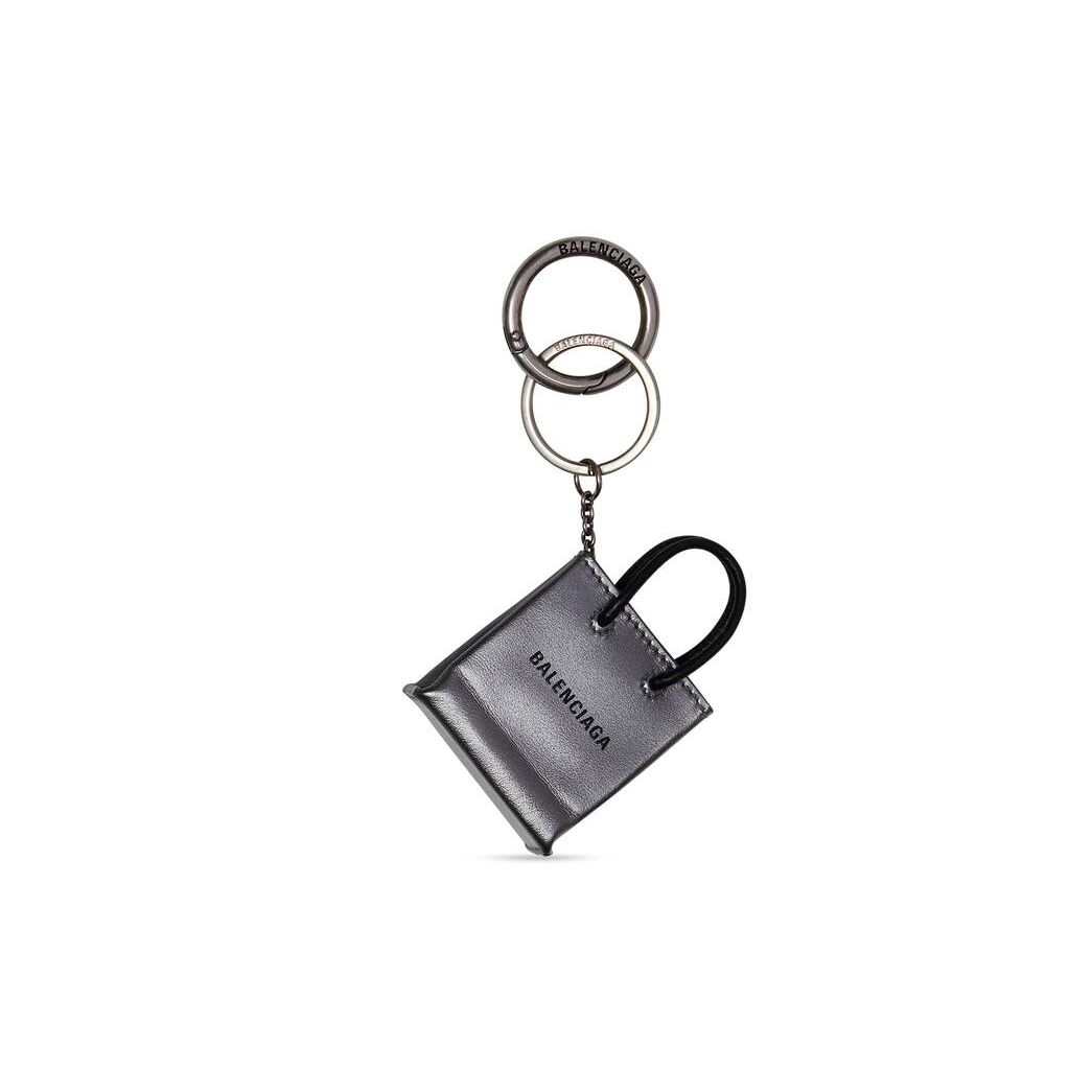 Men\'s Balenciaga Mini Shopping Keyrings Silver | 2549PAQKT