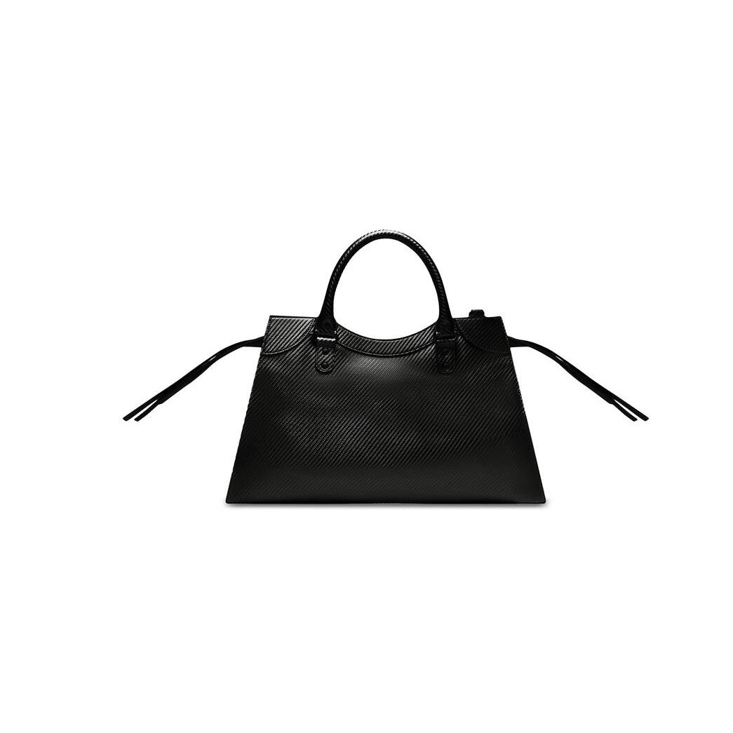 Men's Balenciaga Neo Classic Medium Handbag Tote Bags Black | 5461FDVBK