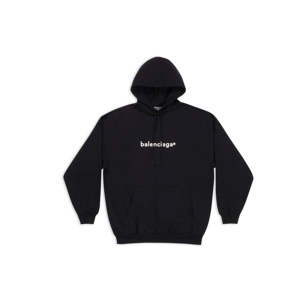 Men's Balenciaga New Copyright Medium Fit Hoodie Black | 2407DXBWV