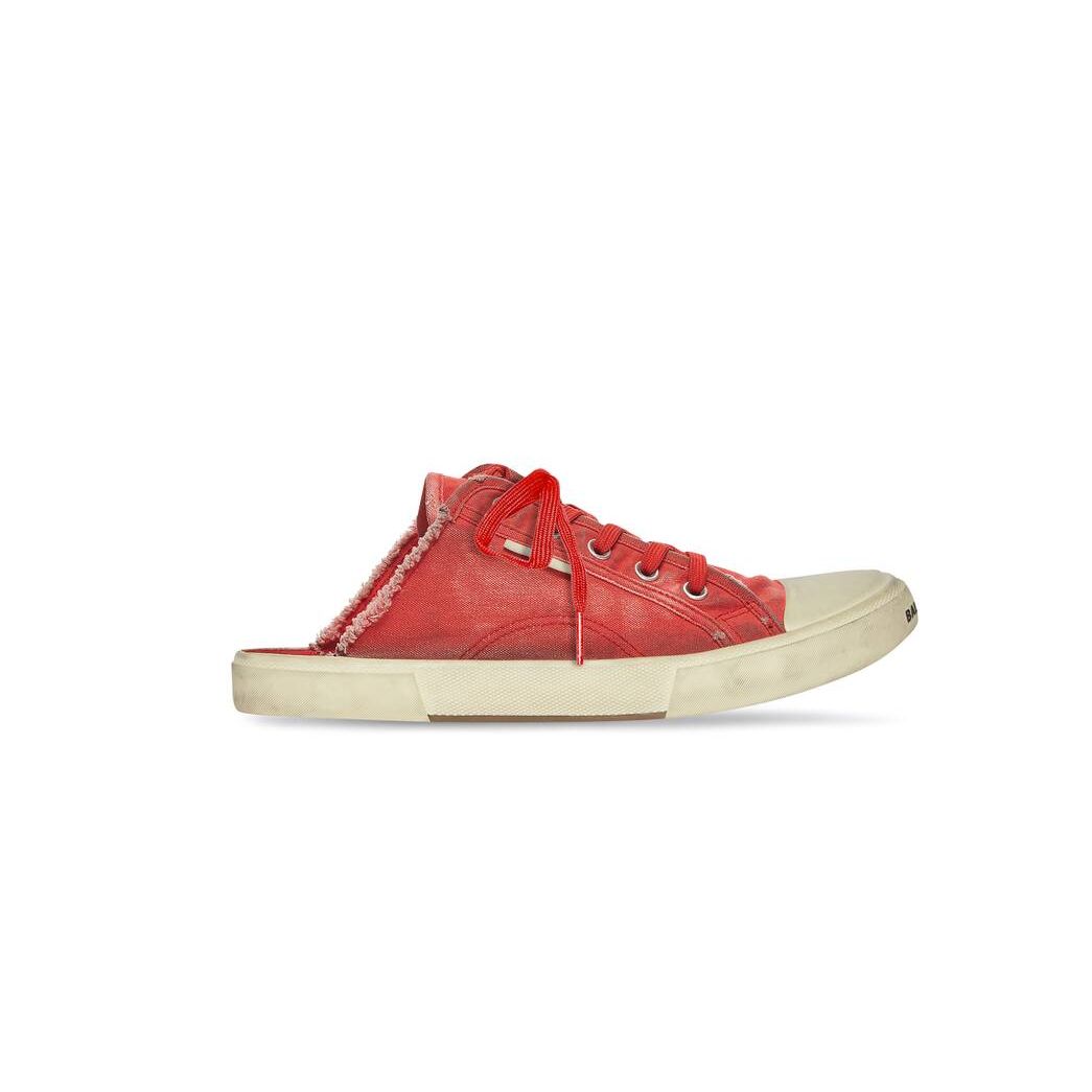 Men\'s Balenciaga Paris Mule Sneakers Red | 7125OTSNM