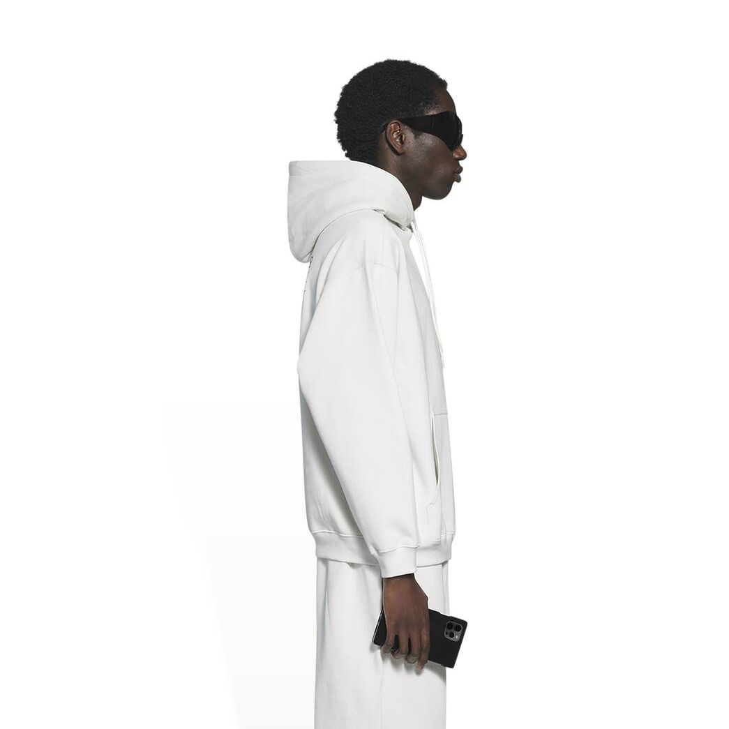 Men's Balenciaga Political Campaign Medium Fit Hoodie White | 2634UTYEV