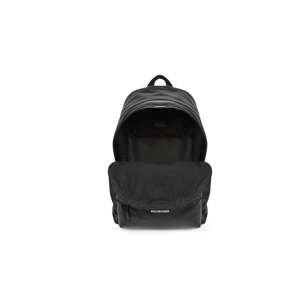 Men's Balenciaga Puffy Backpacks Black | 0357SJZCY