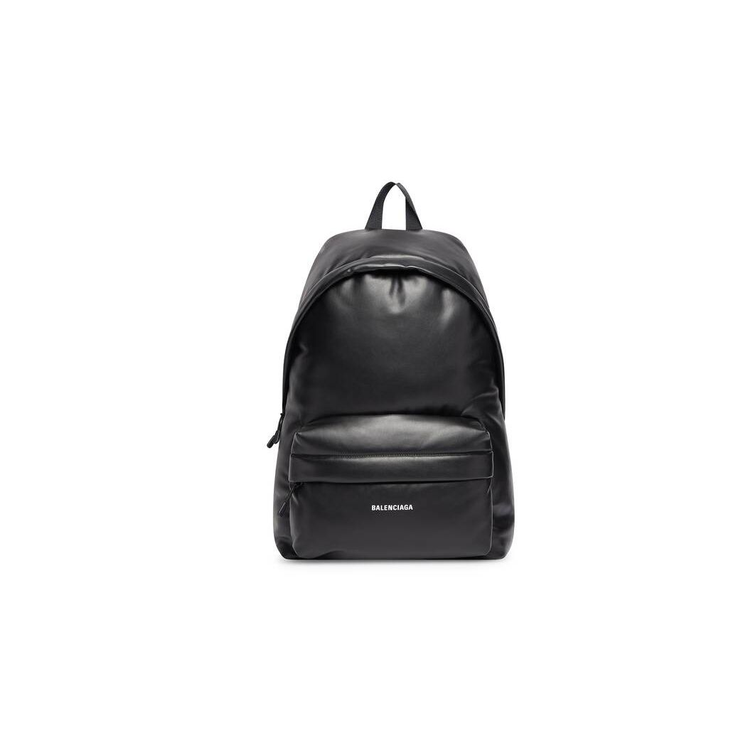 Men\'s Balenciaga Puffy Backpacks Black | 0357SJZCY