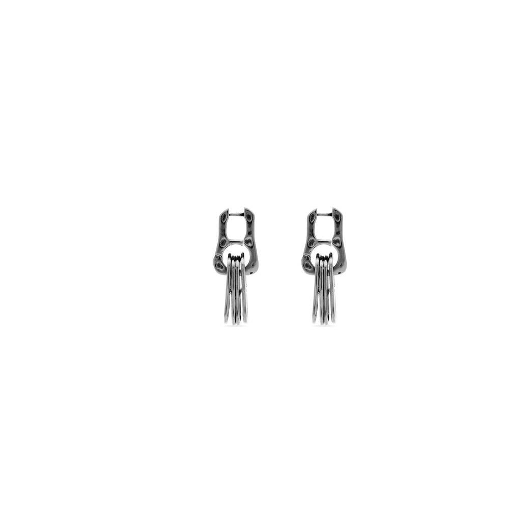 Men's Balenciaga Punk Earrings Jewelry Silver | 9634ULZQN