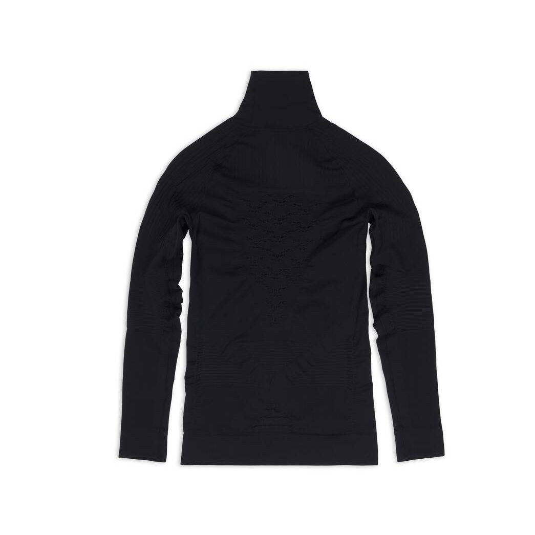 Men's Balenciaga Sporty B Highneck Athletic Long Sleeve Top Shirts Black | 7241FQMSL