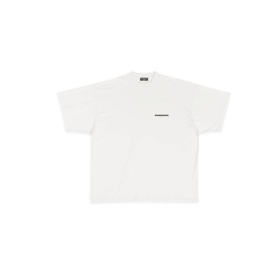 Men's Balenciaga Strike 1917 T Shirts Cream | 7809BUXHT