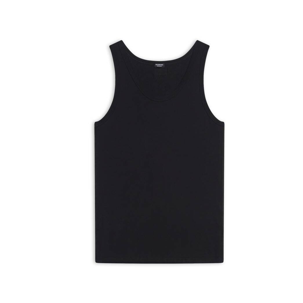 Men\'s Balenciaga Tank Top Underwear Black | 0632EPYAX