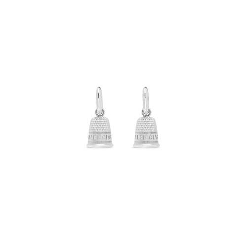 Men's Balenciaga Thimble Earrings Jewelry Silver | 8951VTYLX