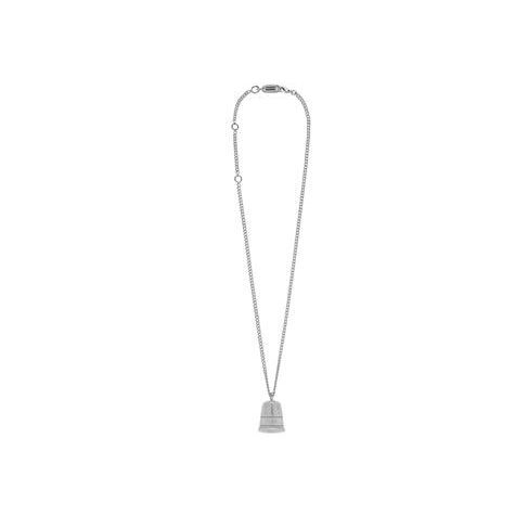 Men's Balenciaga Thimble Necklace Jewelry Silver | 4295DPZEI