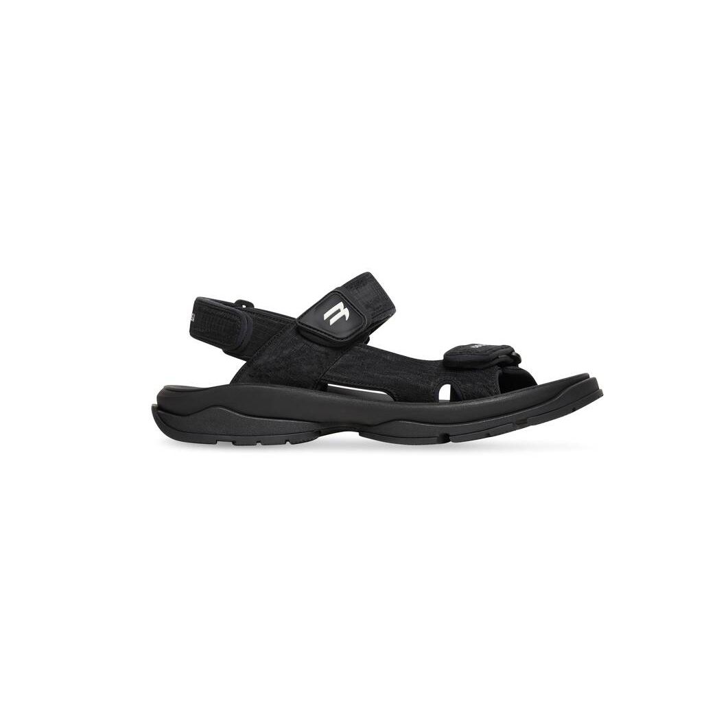 Men\'s Balenciaga Tourist Sandals Black | 5609BJXAY