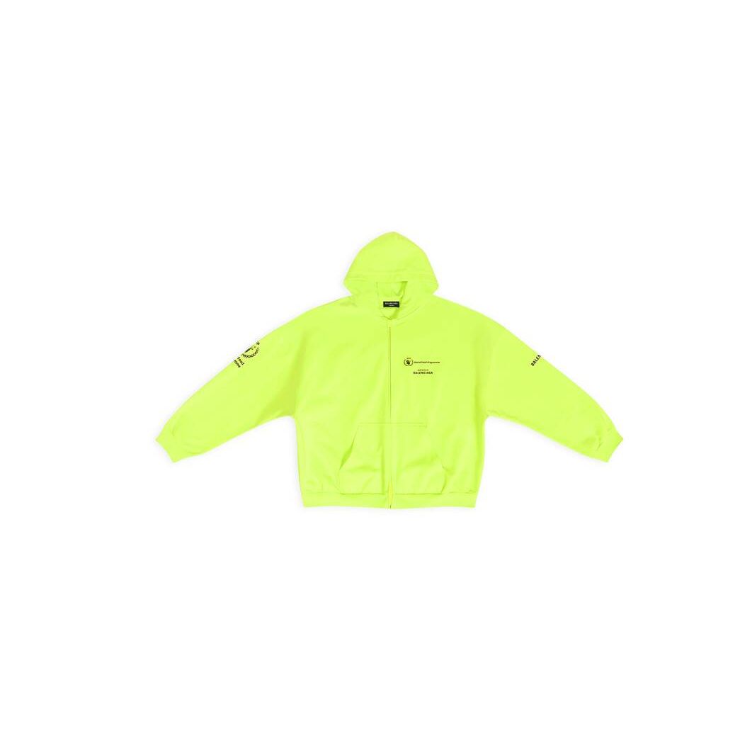 Men\'s Balenciaga Wfp Zip-up Wide Fit Hoodie Yellow | 0678FSBPE