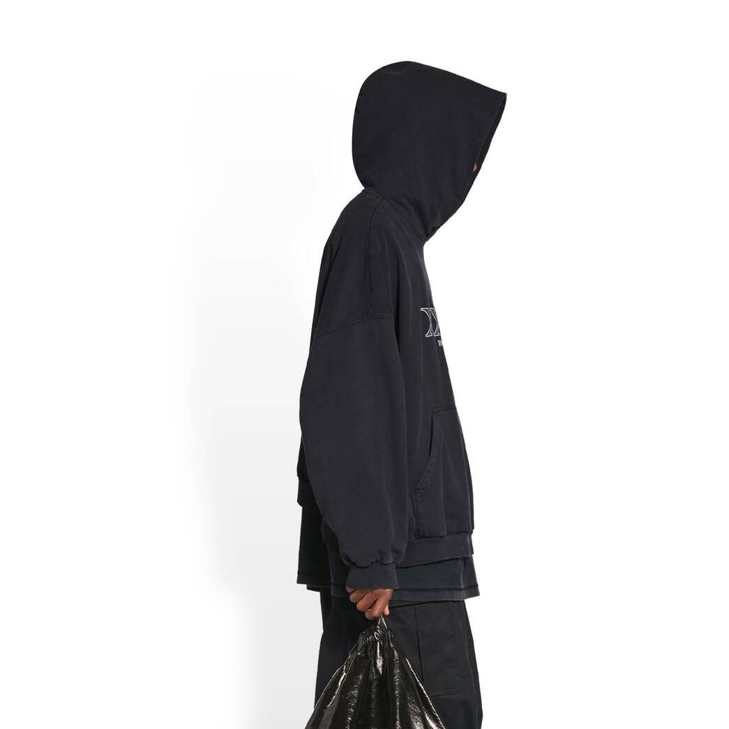 Men's Balenciaga Xxxl Large Fit Hoodie Black | 1538DEUNQ