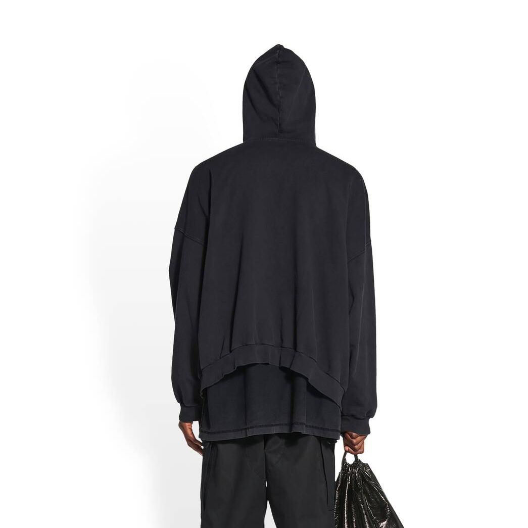 Men's Balenciaga Xxxl Large Fit Hoodie Black | 1538DEUNQ