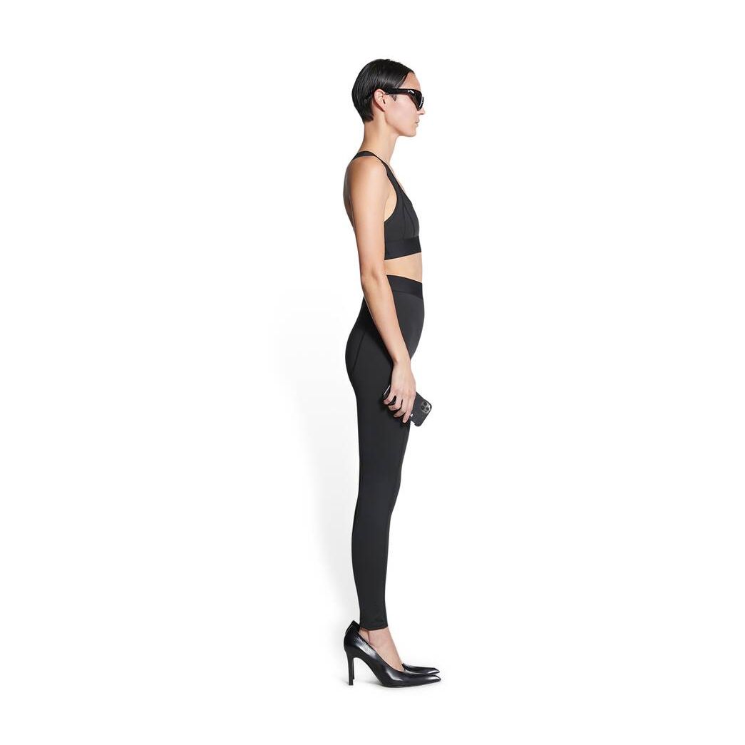 Women's Balenciaga 3b Sports Icon Athletic Leg Cut Leggings Pants Black | 8605VTUFW