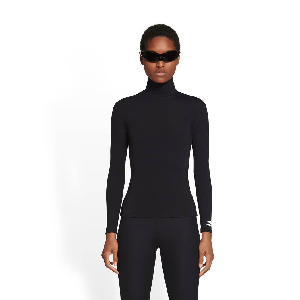 Women's Balenciaga 3b Sports Icon Turtleneck Knitwear Black | 3571OZCRN