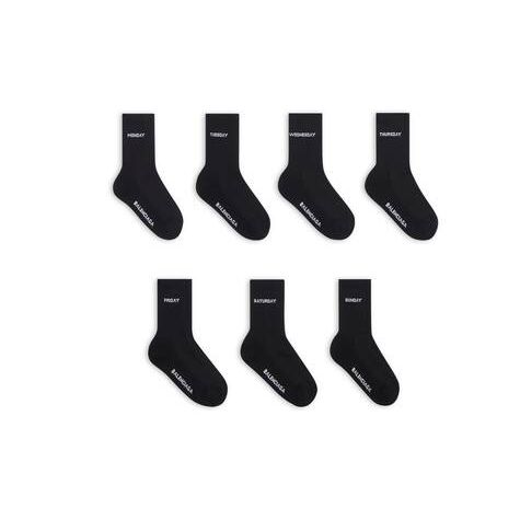 Women's Balenciaga 7 Set Socks Black | 9018LUKSR