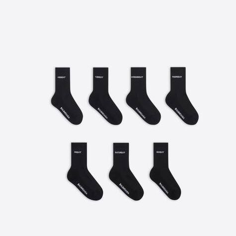 Women's Balenciaga 7 Set Socks Black | 9018LUKSR