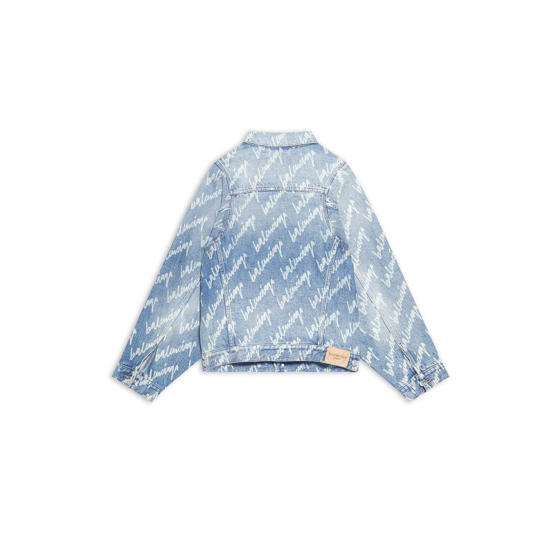 Women's Balenciaga Allover Logo Bell Sleeve Jackets Indigo | 1524VNKTW