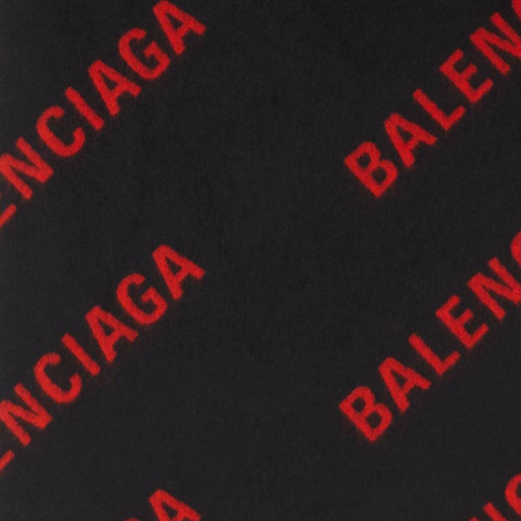 Women's Balenciaga Allover Logo Macro Caps Black | 1027FJAVP