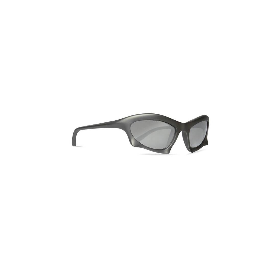 Women's Balenciaga Bat Rectangle Sunglasses Silver | 1843JFCDG