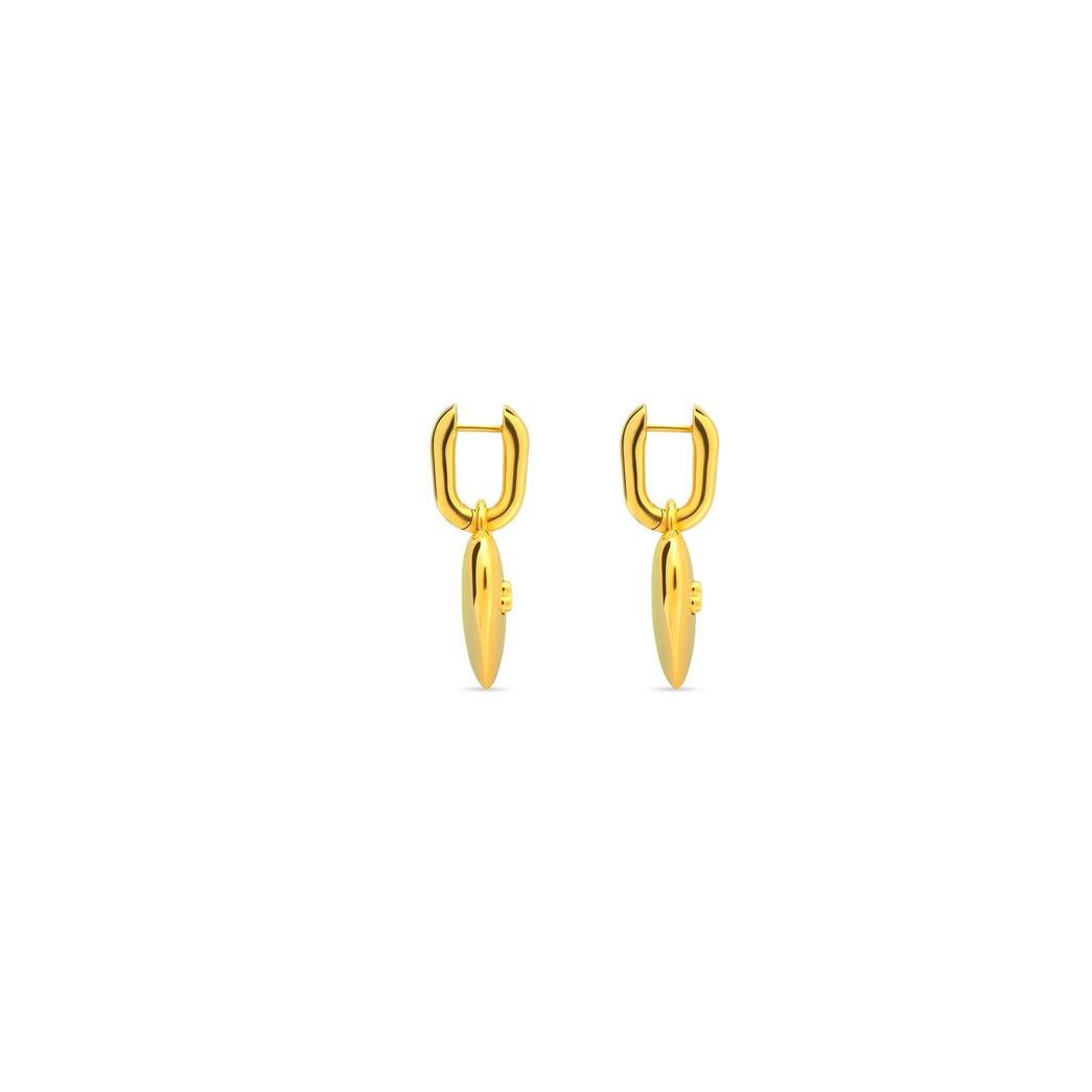 Women's Balenciaga Bb Icon Heart Earrings Jewelry Gold | 3057VBNJU