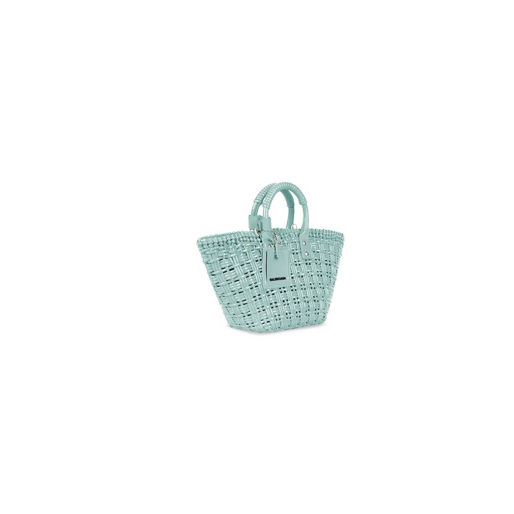 Women's Balenciaga Bistro Xs Basket With Strap Tote Bags Mint | 1954SHQTP