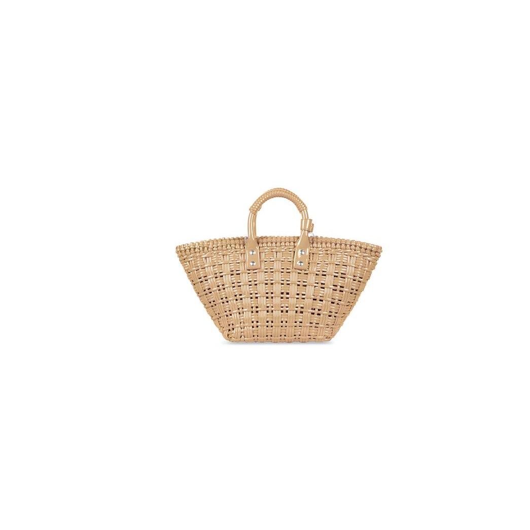 Women's Balenciaga Bistro Xs Basket With Strap Tote Bags Beige | 4168JKXBY