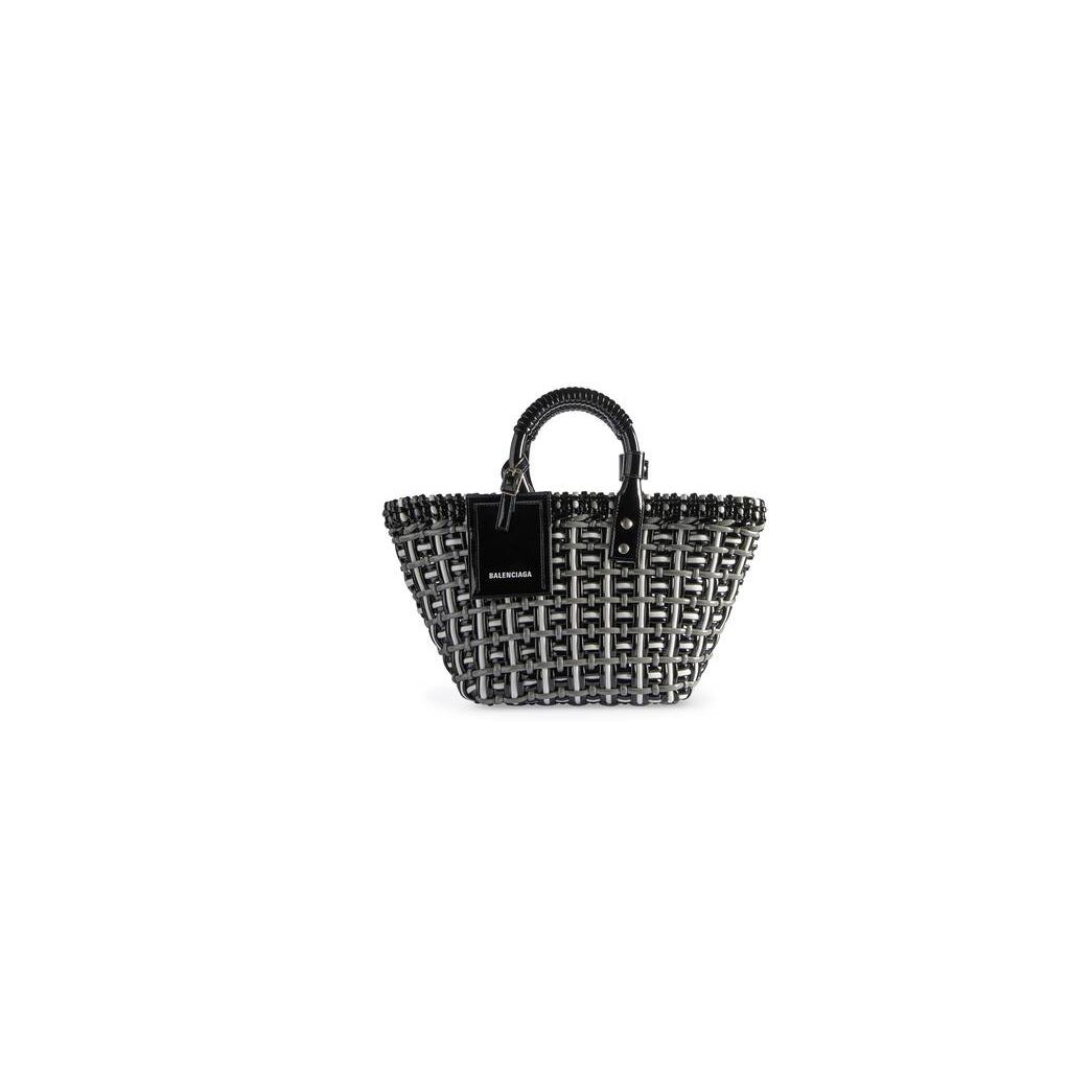 Women's Balenciaga Bistro Xs Basket With Strap Tote Bags Black | 7294EIXHW