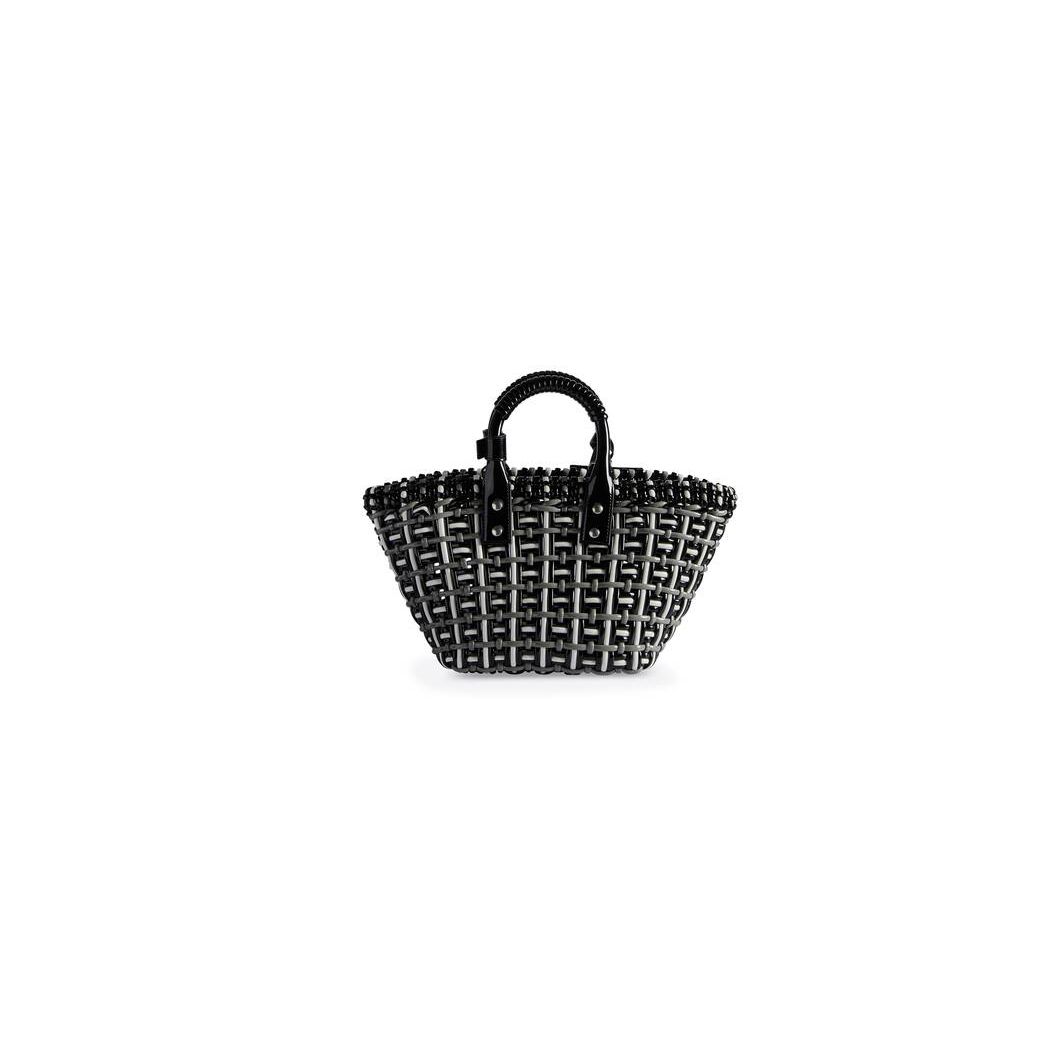 Women's Balenciaga Bistro Xs Basket With Strap Tote Bags Black | 7294EIXHW