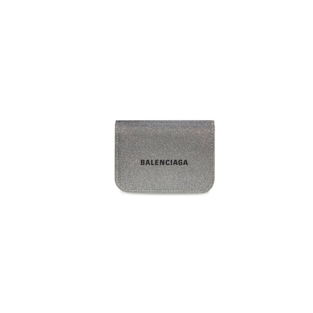 Women\'s Balenciaga Cash Mini Glitter Material Wallets Grey | 6021OKFZE