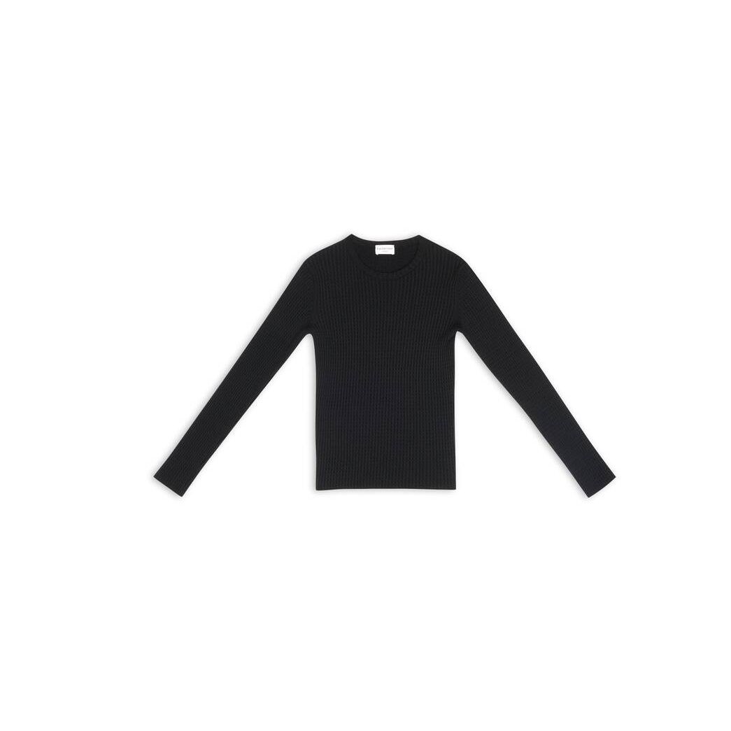 Women's Balenciaga Fitted Sweater Knitwear Black | 1962XHJWM