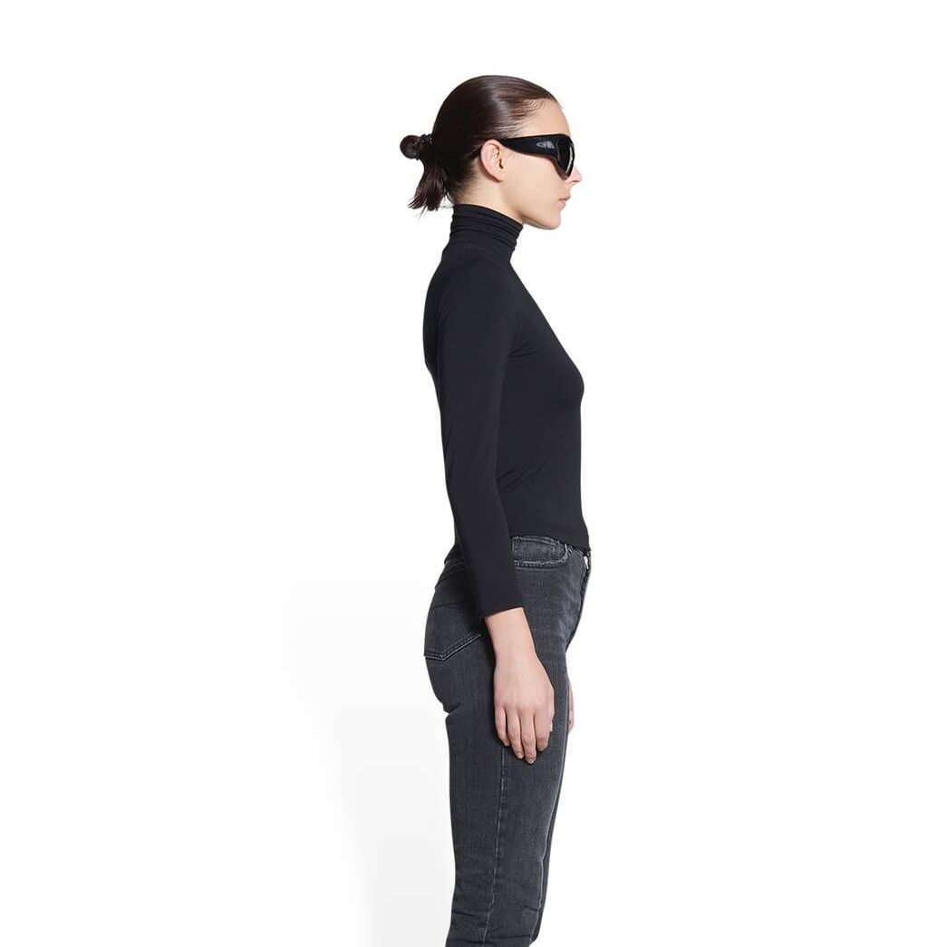 Women's Balenciaga Fitted Turtleneck Knitwear Black | 8529QRDGU