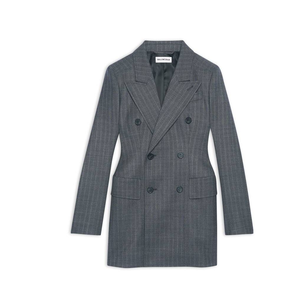 Women's Balenciaga Hourglass Blazer Jackets Grey | 0165NIVPF