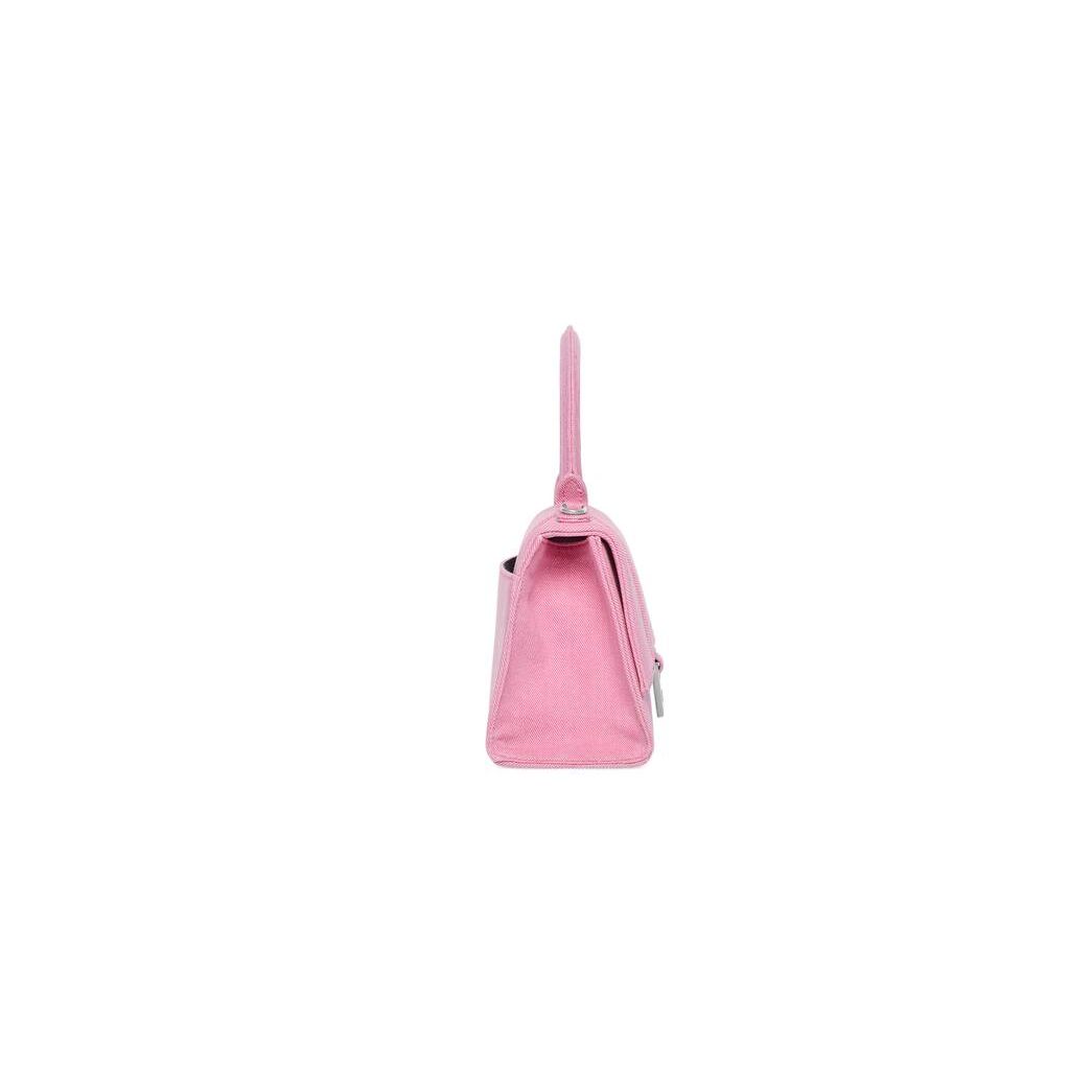 Women's Balenciaga Hourglass Small Denim Handbag Pink | 9643NSHKB