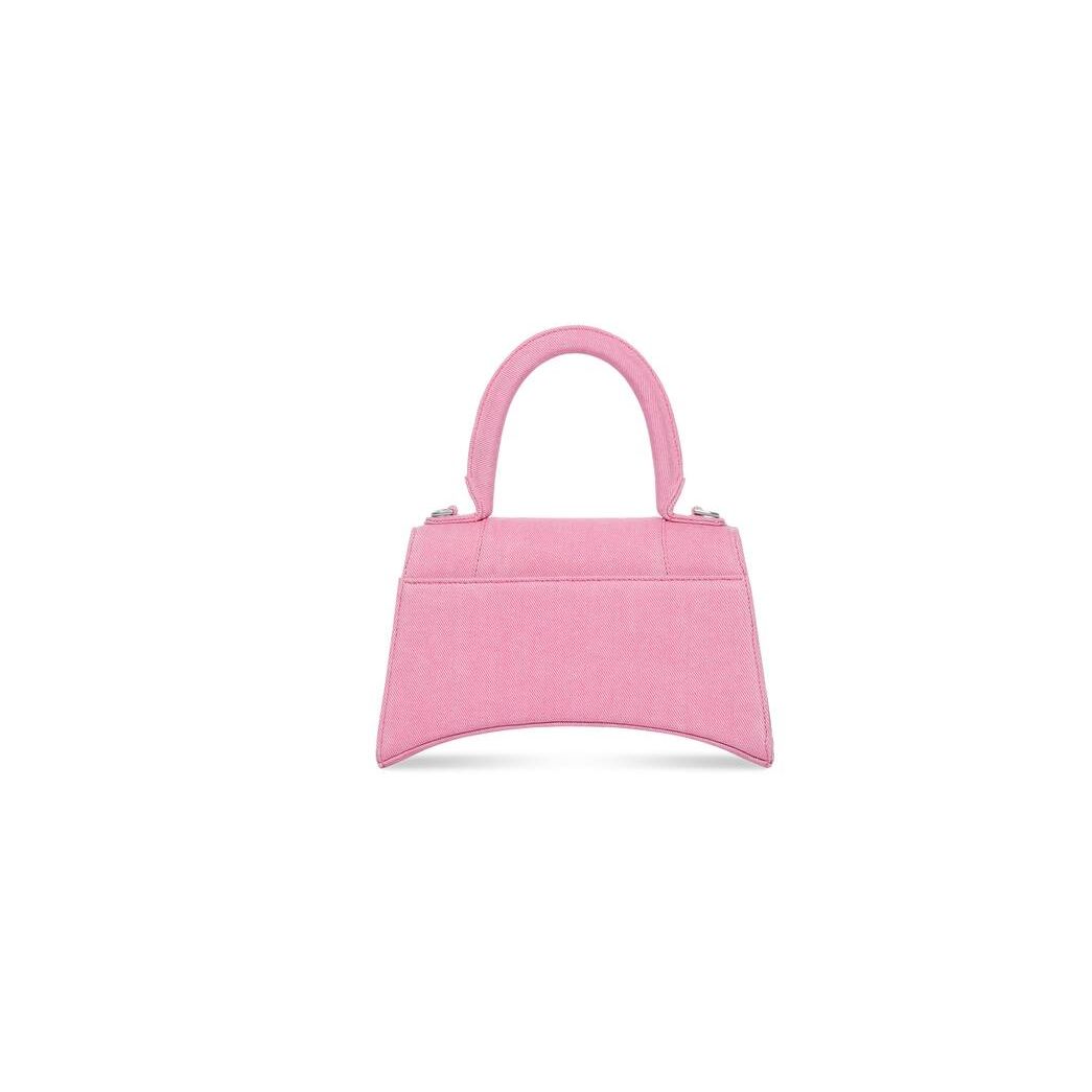 Women's Balenciaga Hourglass Small Denim Handbag Pink | 9643NSHKB