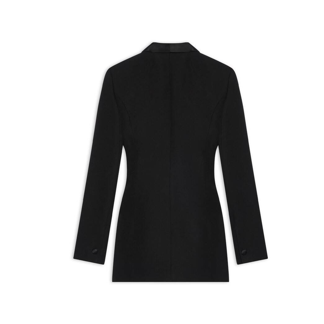 Women's Balenciaga Hourglass Tuxedo Jackets Black | 6075TZJHN