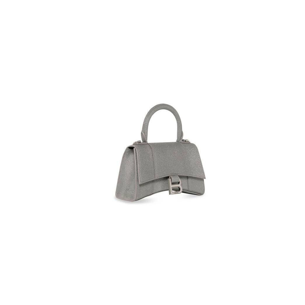 Women's Balenciaga Hourglass Xs Glitter Material Mini Bag Grey | 8924OLDRJ