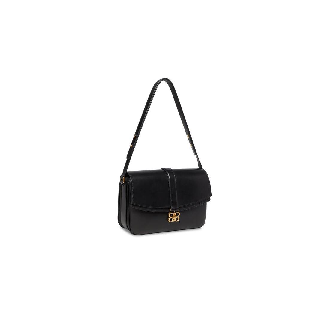 Women's Balenciaga Lady Medium Flap Shoulder Bags Black | 6408QINED