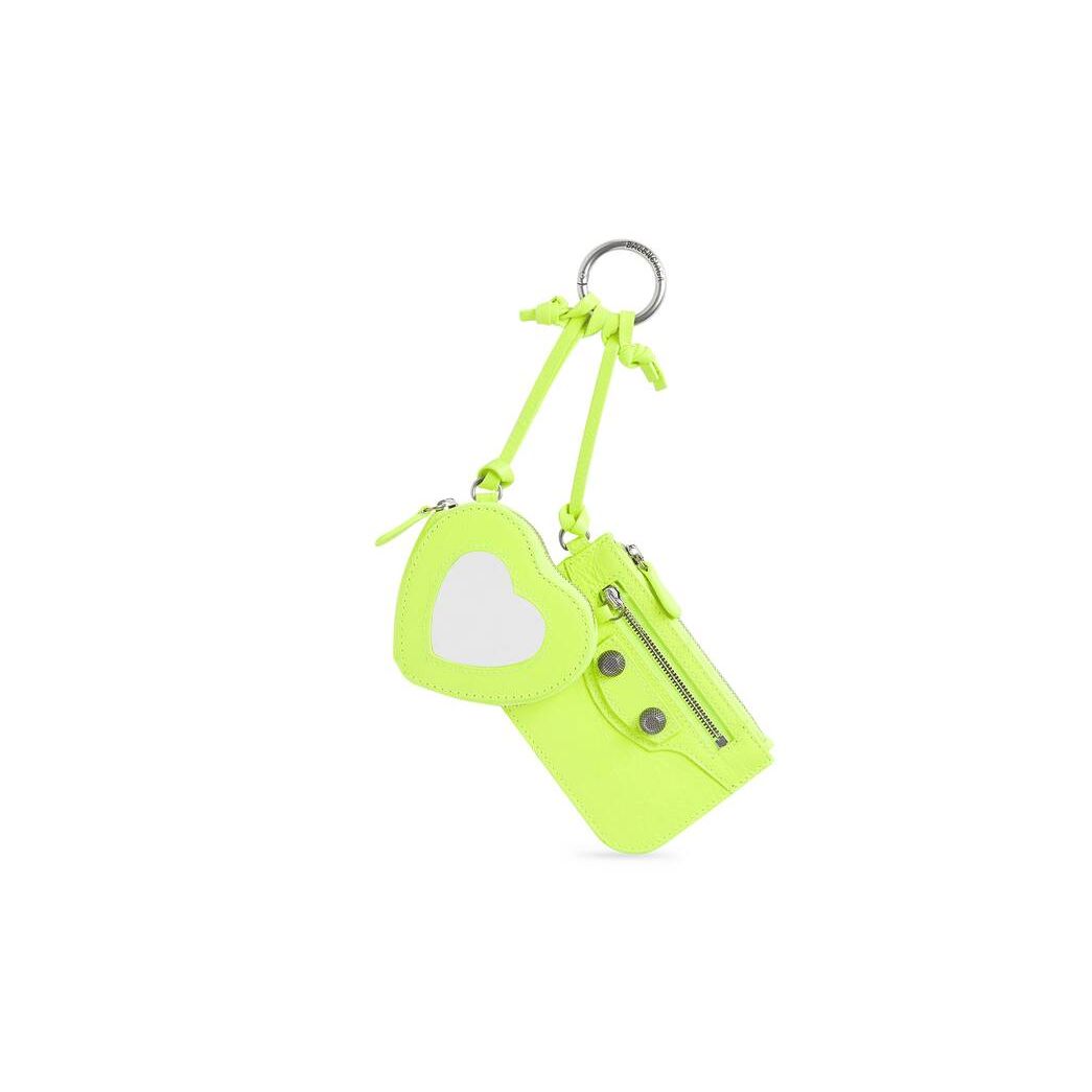 Women\'s Balenciaga Le Cagole Clip On Card And Mirror Keyrings Yellow | 1084UROBL