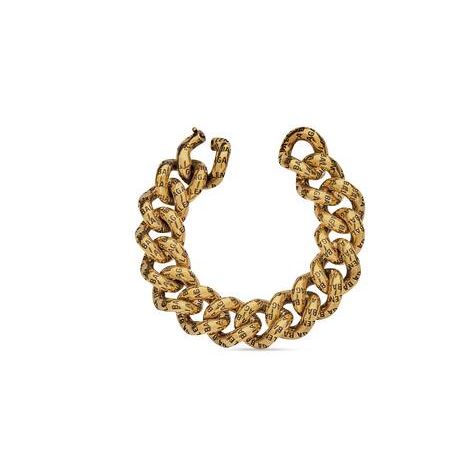 Women's Balenciaga Logo Bracelet Jewelry Gold | 7640AHXYB